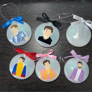 One Direction Christmas Ornaments Set of 6